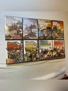 Realtree Monster Bucks XIII-XVI Vol 1 2 DVD 8 Lot Deer Hunting Bow Rifle Muzzle